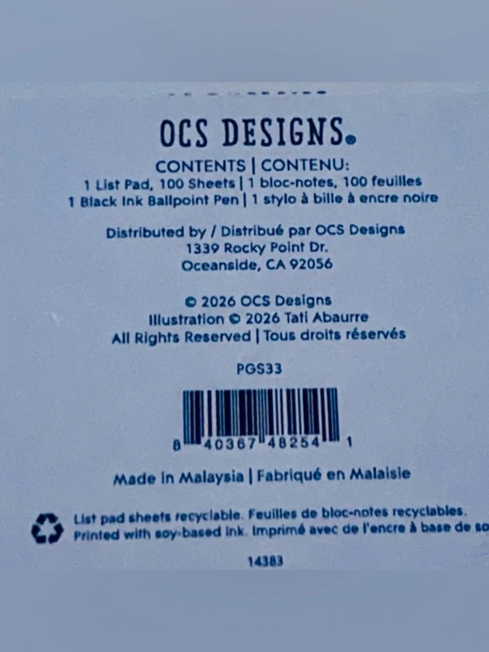 New OCS Designs Scalloped Notepad with Pink Ribbon 100 Sheets Pink Pen